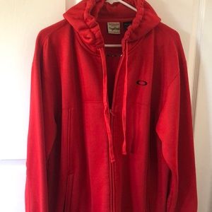 Size large red Oakley zippered hoodie
